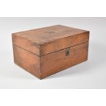 A Late 19th Century Walnut Ladies Work Box with Shield Escutcheon to Hinged Lid, 25cm wide