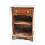 A Reproduction Mahogany Open Bookcase with Single Top Drawer, Missing One Shelf Clip, 46cm wide