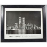 A Framed Henri Silberman Poster, The Twin Towers, 49x39cm