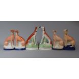 A Collection of Two Pairs and Two Single Staffordshire Greyhounds (Some with Condition Flaws),
