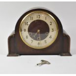 A Mid 20th Century Oak Cased Westminster Chime Mantle Clock, 31cm wide