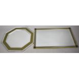 Two Modern Wall Mirrors, Rectangular and Octagonal, 87cm x 67cm