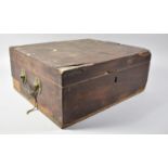 A 19th Century Mahogany Veneered Box with Side Brass Carrying Handles in Need of Full Restoration