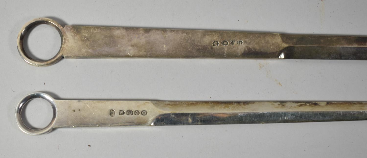 Two 19th Century Silver Plated Meat Skewers, 45.5cm and 25.5cm Long - Bild 3 aus 3