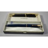 A Parker Fountain Pen with 14ct Gold Nib Together with a Pen and Pencil Set