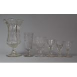 A Collection of 19th Century and Later Glasses to comprise Etched Goblet, Various Knopped