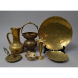 A Collection of Indian and Far Eastern Brassware to Include Jug, Bowls, Plate etc