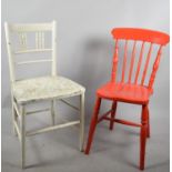 Two Painted Vintage Chairs