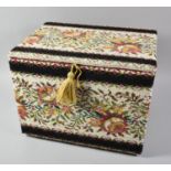 A Mid 20th Century Tapestry Covered Sewing Box, 40cm wide