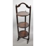 An Edwardian Rosewood Three Tier Cake Stand with Hinged Mechanism, 89cm High