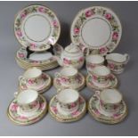 A Royal Worcester Royal Garden Party Dinner Service to comprise Cups, Saucers, Side Plates, Bowl,