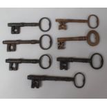 A Collection of Seven 19th Century Door Keys
