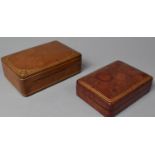 Two Continental Rectangular Leather Cigarette Boxes, 14.5cm and 12cm wide