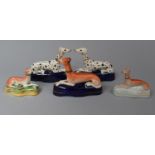 A Collection Staffordshire Greyhound Figurines and Pen Holders (Condition Flaws to Include Three