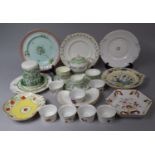 A Collection of Various Ceramics to comprise Gilt and Blue Decorated Two Piece Toast Rack, 19th