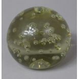 A Mid 20th Century Bubble Glass Paper Weight, 8.5cm Diameter
