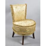 A Mid 20th Century Silk Upholstered Ladies Circular Seated Nursing Chair