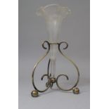 An Edwardian Single Glass Trumpet Epergne on Silver Plated Stand, 24cm high