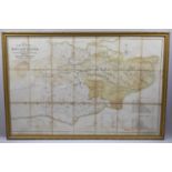 A Mid 19th Century Framed Map of the Hop District of Kent and Sussex by Charles J Muggeridge 1844,