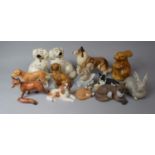 A Collection of Various Resin and Ceramics Dog, Fox, Rabbit and Squirrel Ornaments to comprise a