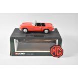 A Boxed Corgi 1:18 Scale Diecast Model of a MGB with Cloth Badge