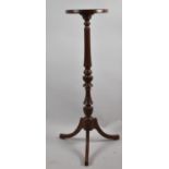 A Reproduction Mahogany Tripod Torchere Stand with Turned and Reeded Support, Circular Top, 100cm