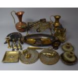 A Collection of Metalwares to comprise Brass, Kettle Stand, Metal Example with Bonzo Dog decoration,