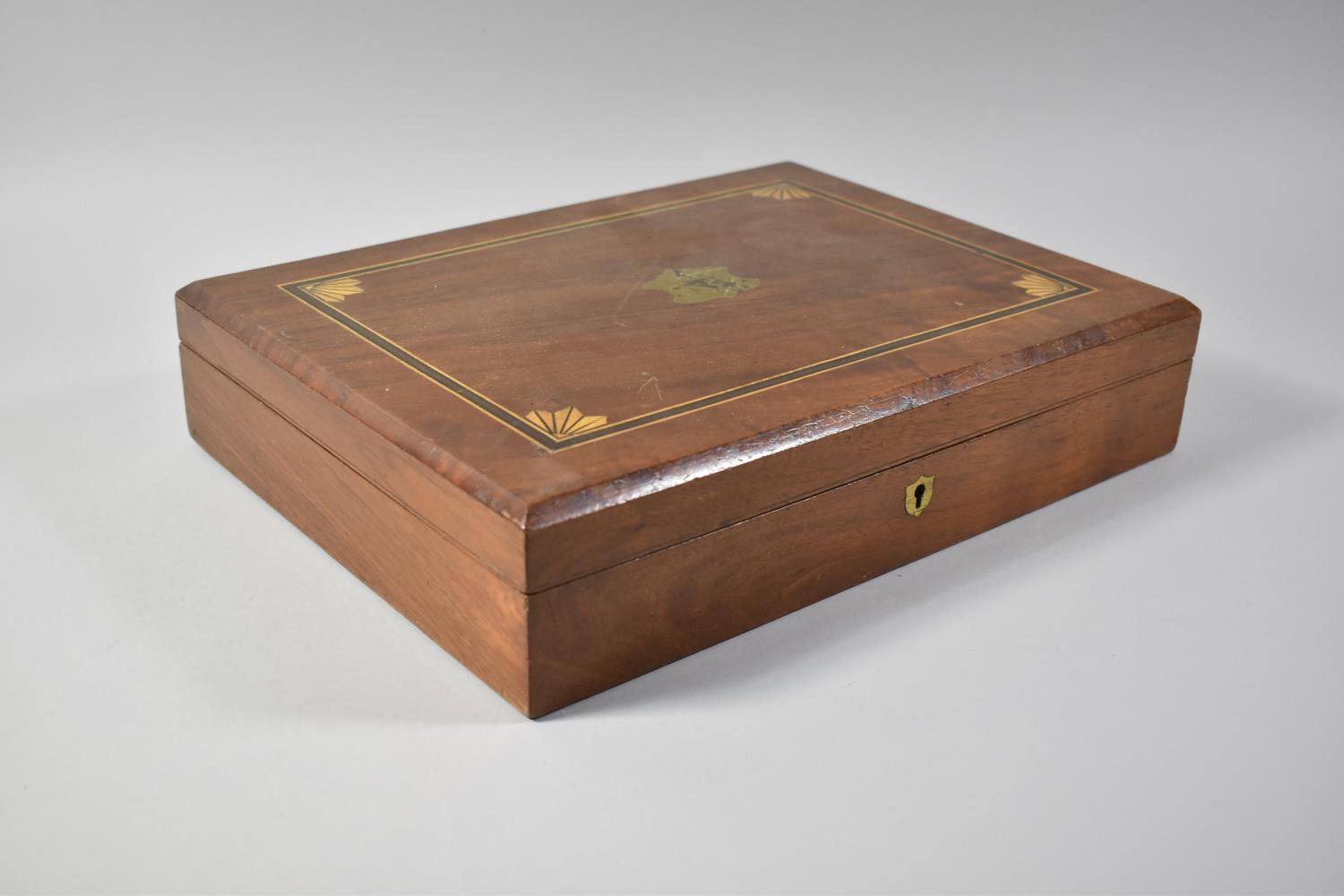 An Early 20th Century Mahogany Canteen Box, No Cutlery, 35cm Wide