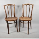 A Pair of Circular Seated Bentwood Side Chairs