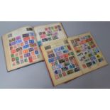 Two Mid 20th Century School Boy Stamp Albums and Contents