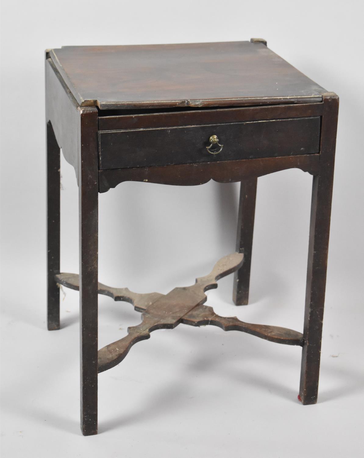 A Late 19th/Early 20th Century Mahogany Washstand Table with Single Drawer, 37cm Wide
