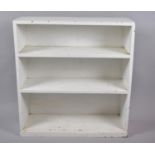 A White Painted Three Shelf Open Bookcase, 76cm wide