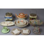 A Collection of Mid to Late 20th Century Ceramics to comprise Burslem Biscuit Barrel of Square
