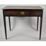 A 19th Century Rectangular Side Table with Single Drawer on Square Tapering Supports, Top Appears