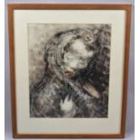 A Framed Print of Maiden with Shawl, 46x38cm