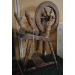 A Vintage Spinning Wheel Frame, Several Parts Missing