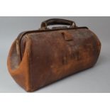 A Late 19th/Early 20th Century Leather Doctors Bag, Monogrammed HDL, 40cm wide