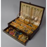 A Cantilevered Jewellery Box Containing Costume Jewellery