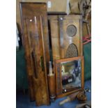 Various Walnut Veneered Panels From an Upright Piano Together with a Dressing Table Mirror