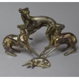 A Collection of Four Various Chrome and Silver Plated Studies of Greyhounds (Condition Flaws to