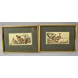 A Pair of Cash's Woven Silks Depicting Common Pheasant and Grouse, Each 14x7cm