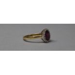 A 9ct Gold Sunset Ruby and Diamond Ring, Size M