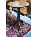 A 19th Century Mahogany Octagonal Snap Top Tripod Table, 50cm Diameter