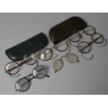 A Collection of Various Vintage Tortoiseshell Framed Spectacles and Two Cases