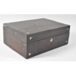 A Late 19th Century Rosewood Ladies Work Box in Need of Restoration and Missing Inner Tray, Some