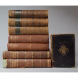 A Collection of Late 19th Century Leather Bound Books to Include Three Volumes of Waverley Novels (