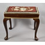 A Mid 20th Century Tapestry Upholstered Dressing Table Stool on Cabriole Supports, 56cm wide