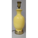 A French Yellow Glazed Ceramic Vase Shaped Table Lamp, 50cm High