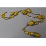 A String of Early 20th Century Murano Glass Beads Having Internal Floral Decoration, Main Dropper AF