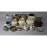 A Collection of Various Studio Pottery and Jugs to comprise Pair of Rouen Pattern Oils, Denby